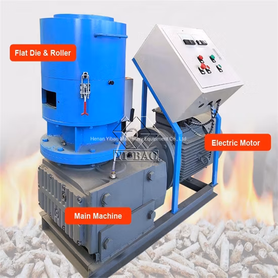 Electric Flat Die Wood Sawdust Pellet Mill Biomass Fuel Granule Wood Pellets Making Machine Straw Grass Rice Husk Granulator